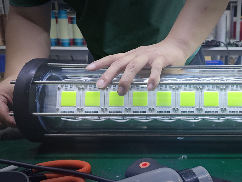 Light body assembly during production